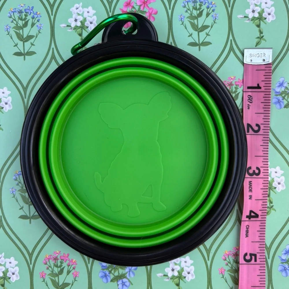 Dog Bullystick Treat Holder and Expandable Travel Water/Food Bowl Bundle